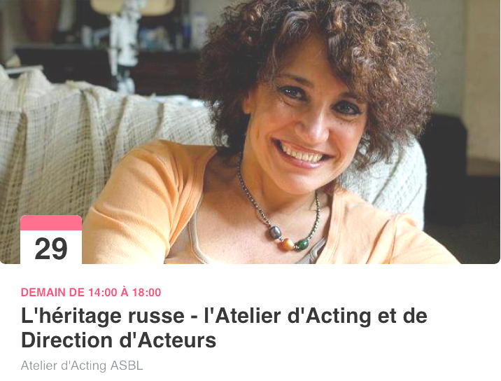 Bannière Facebook. L|héritage russe - Atelier d|Acting et de Direction d|Acteurs de Beatriz Flores Silva. 2022-10-29